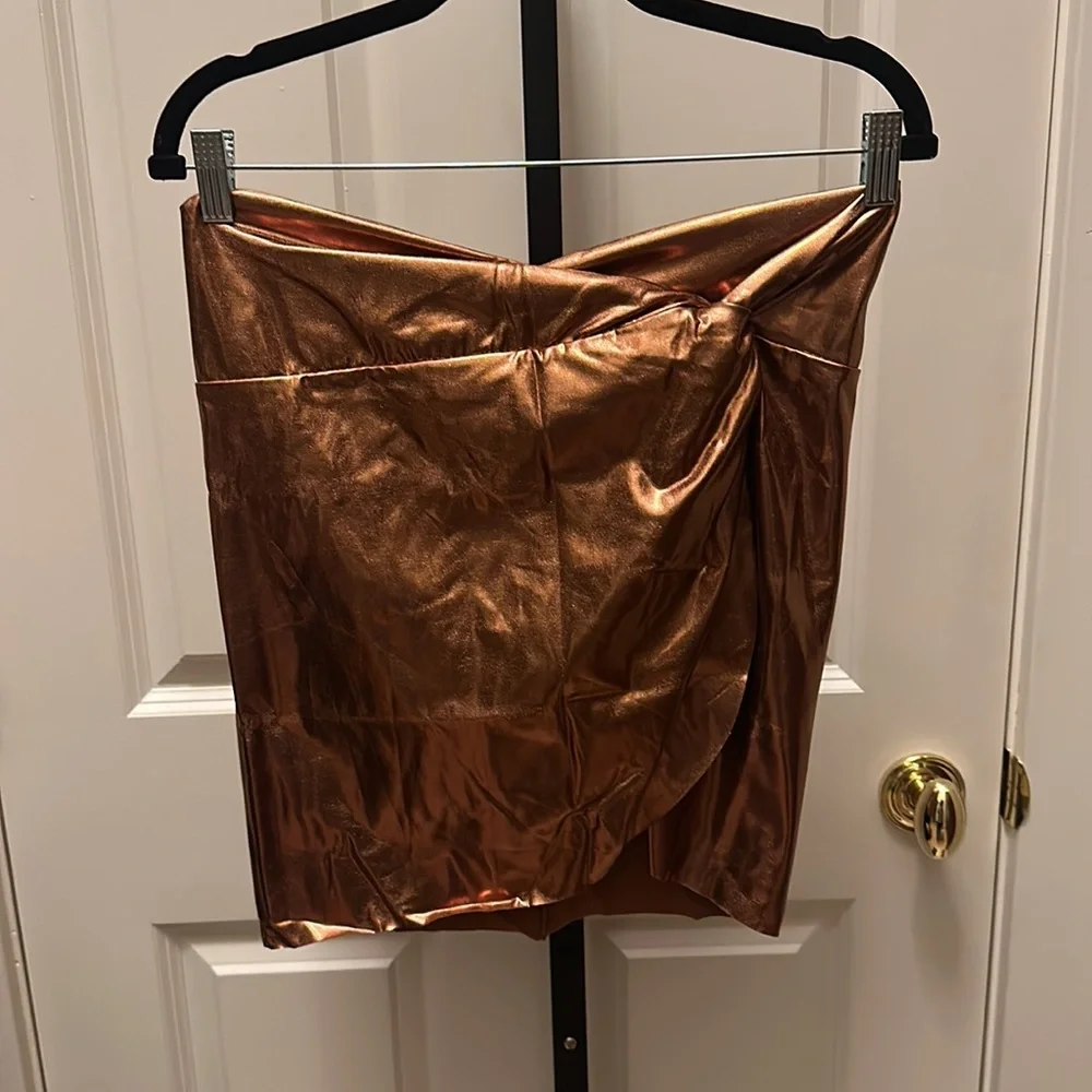 SKIMS Metallic Copper Twist Swim Sarong